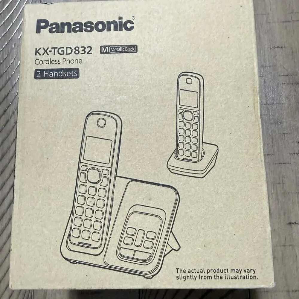 Panasonic KX-TGD832M Cordless Phone System 2 Handsets Caller ID Metallic Black